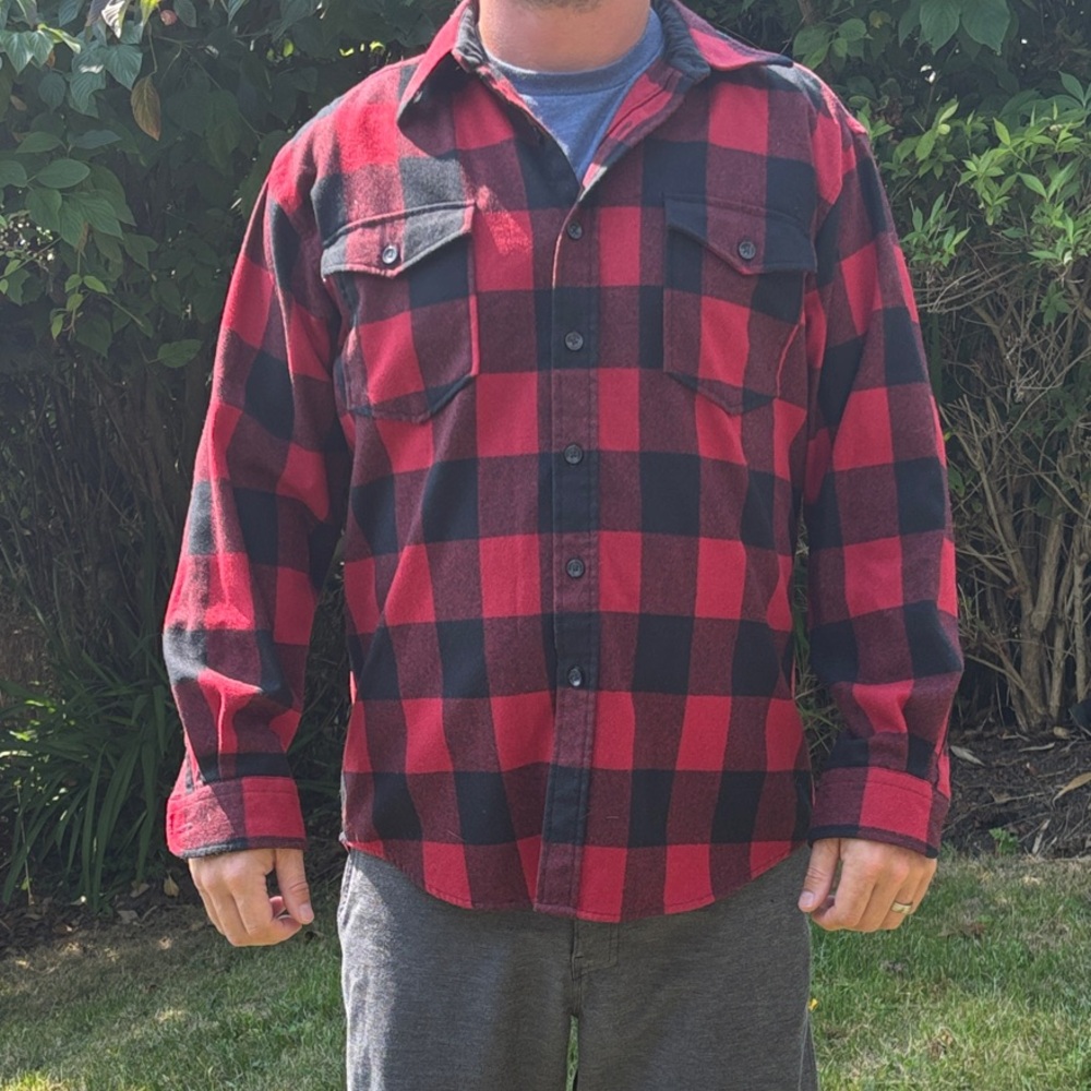 Pendleton’s Red and Black Plaid Flannel Shirt